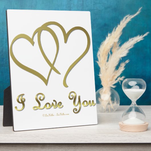 Plaque Photo Eventré Gold Hearts i Love You (Côté)