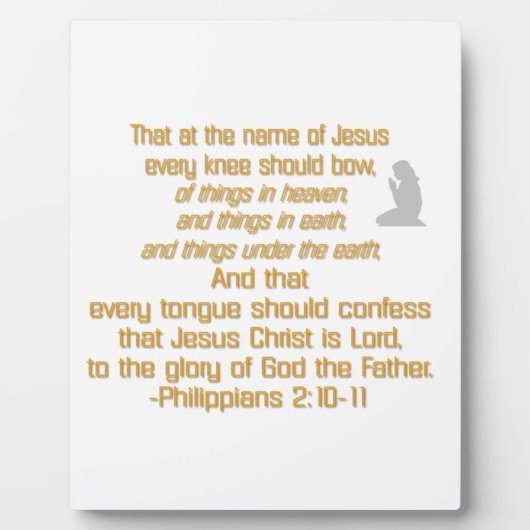 Plaque Photo Every Knee (Devant)