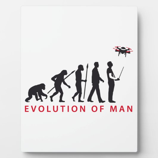 Plaque Photo évolution de l'homme contrôlant le drone (Devant)