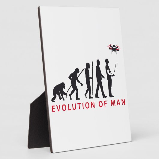 Plaque Photo évolution de l'homme contrôlant le drone (Côté)