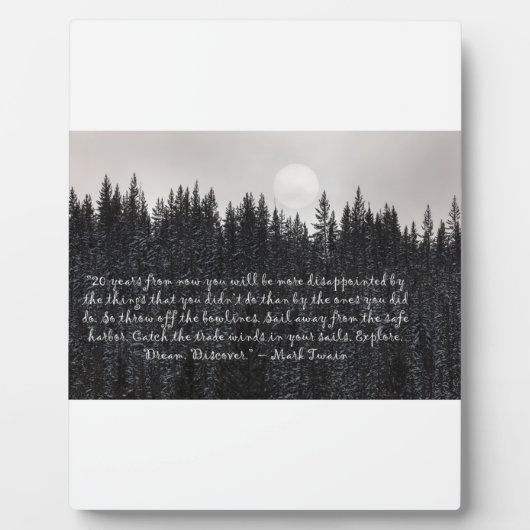 Plaque Photo Explorez. Rêvez. Découvrez. - Mark Twain (Devant)