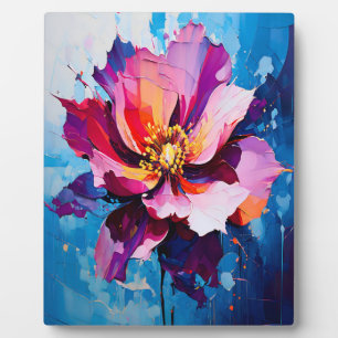 Plaque Photo Explosion Florale Vibrante Art Floral Abstrait