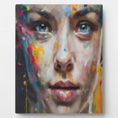 Plaque Photo Expression Vive – Art de Portrait Abstrait (Devant)