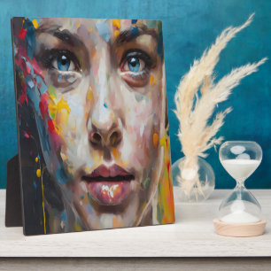 Plaque Photo Expression Vive – Art de Portrait Abstrait