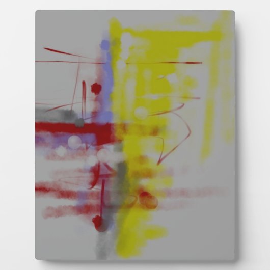 Plaque Photo Expressionniste Abstrait gris rouge jaune (Devant)