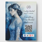 Plaque Photo Exquisite Beautiful Bride In Blue Bridal Business (Devant)