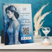 Plaque Photo Exquisite Beautiful Bride In Blue Bridal Business (Côté)