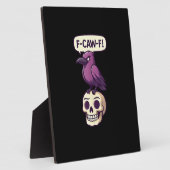 Plaque Photo F-Caw-F Crow Skull Halloween Humor Graphic Design (Côté)
