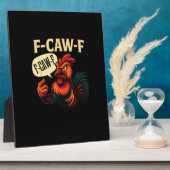 Plaque Photo F Caw F Funny Angry Rooster Graphic Retro Style (Côté)