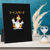 Plaque Photo F-Caw-F Funny Chicken Retro Classic (Côté)