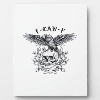 Plaque Photo F-Caw-F Funny Crow Halloween Vintage Design