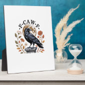 Plaque Photo F-Caw-F Raven Moon Gothic Halloween Crow Bird Love (Côté)