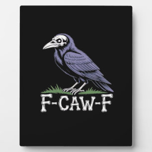 Plaque Photo F-Caw-F Texte d'os Crâne Corbeau - Humour Gothique