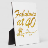 Plaque Photo Fabuleux à 40 ans (Côté)
