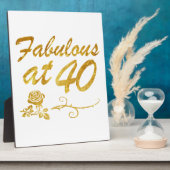 Plaque Photo Fabuleux à 40 ans (Côté)