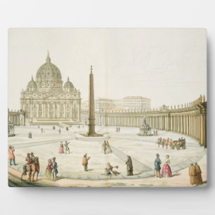 Plaque Photo Façade de Saint-Pierre à Rome avec Piazza in f
