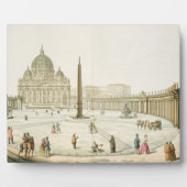 Plaque Photo Façade de St-Pierre à Rome avec la Piazza devant (Devant)