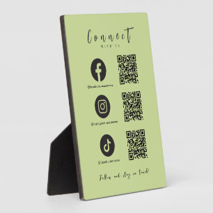 Plaque Photo Facebook Instagram Tiktok QR Code Lime Green