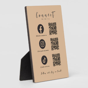 Plaque Photo Facebook Instagram Tiktok QR Code tendance rustiqu