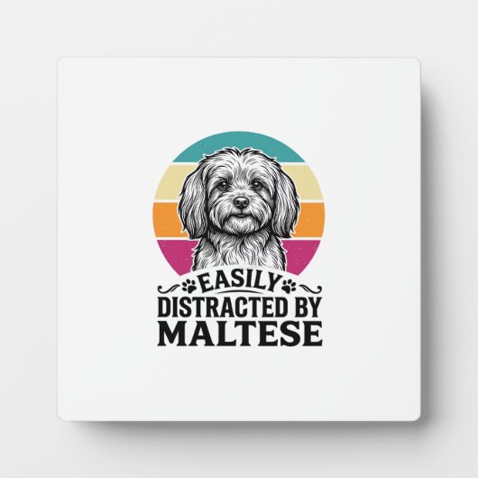 Plaque Photo Facilement Distrait Par La Conception De Chien Vin (Devant)