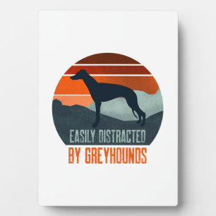 Plaque Photo Facilement Distrait Par La Promenade De Greyhounds