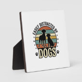 Plaque Photo Facilement distrait par les chiens Design silhouet (Recto)