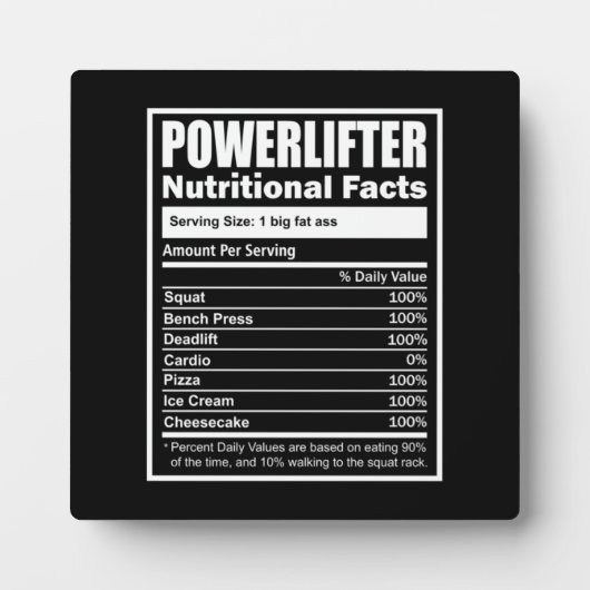 Plaque Photo Facteurs nutritionnels de Powerlifter, Powerlifter (Devant)