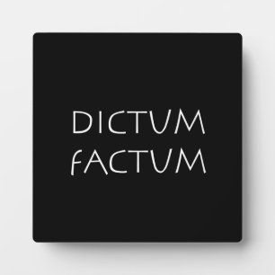 Plaque Photo Factum dictum