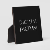 Plaque Photo Factum dictum (Recto)