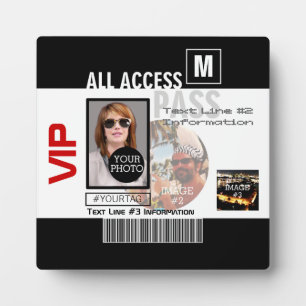 Plaque Photo Faites votre propre VIP Pass 8 façons de personnal
