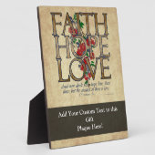 Plaque Photo Faith Hope Love Christian Bible Verse (Côté)