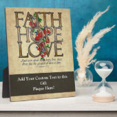 Plaque Photo Faith Hope Love Christian Bible Verse (Côté)