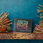 Plaque Photo Faith Hope Love Christian Bible Verse Retro (Côté)