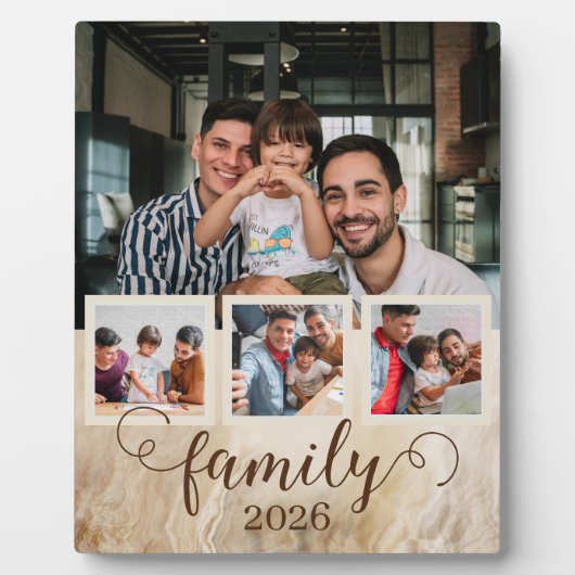 Plaque Photo Famille 4 Photo Collage Deux papas (Devant)