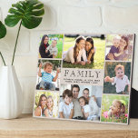 Plaque Photo Famille 8 Photo Collage Taupe<br><div class="desc">Une élégante plaque taupe pour afficher vos photos de famille préférées avec un collage photo de 8 parents,  enfants,  grands-parents,  petits-enfants,  autres membres de la famille,  animaux de compagnie,  etc,  "FAMILY" dans la typographie élégante,  et vos noms de famille ou d'autres textes en typographie simple.</div>