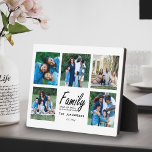 Plaque Photo Famille Citation Mémoire Photo Collage de photos K<br><div class="desc">Cherish Family Moments with Our Family Citation Mémoire Photo Collage Garde Plaque Easel moderne! Cette magnifique plaque de chevalet comporte une citation de typographie manuscrite : "Famille. Là où la vie commence et où l'amour ne finit jamais." Sous la citation, personnalisez-la avec votre nom de famille et année établie. Entouré...</div>
