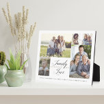 Plaque Photo Famille Génération de l'amour Custom 5 Photo Colla<br><div class="desc">Capturez et affichez les souvenirs de votre famille avec notre famille générations d'amour personnalisées collage photo plaque. Le design comprend un design de cinq collages photo avec "Family Generations of Love" conçu dans un design typographique élégant. Personnalisez avec les noms de votre famille. Un cadeau spécial de souvenir photo de...</div>