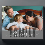 Plaque Photo Famille Personnalisée Nom Une photo<br><div class="desc">Le modèle amusant et facile peut être ajusté pour n'importe quel nom. Impossible de modifier le texte de superposition de famille. Autres couleurs disponibles. Une option Photo.</div>