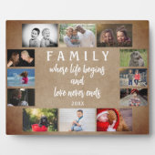 Plaque Photo Famille Rustique Yearly Dit Keepsaké Photo Collage (Devant)