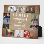 Plaque Photo Famille Rustique Yearly Dit Keepsaké Photo Collage (Côté)