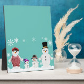 Plaque Photo famille snowman (Côté)