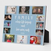 Plaque Photo Famille Yearly Dit Blue Keepsaké Photo Collage (Côté)