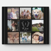 Plaque Photo Family 8 photo collage monogram name personalized (Devant)