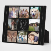 Plaque Photo Family 8 photo collage monogram name personalized (Côté)