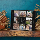 Plaque Photo Family 8 photo collage monogram name personalized (Côté)