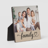 Plaque Photo Family Love Script Custom Grey Beige Photo (Recto)
