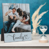 Plaque Photo Family Love Script Photo Tabletop Easel personnali (Côté)