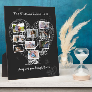 Plaque Photo Family Name Photo Collage   Family Tree Heart