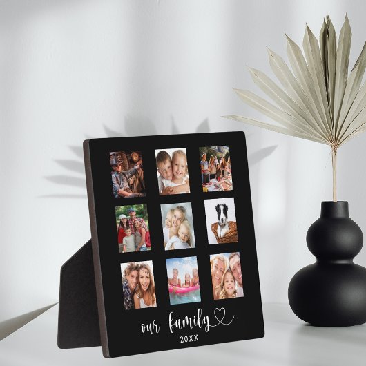 Plaque Photo Family photo collage black 