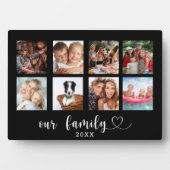 Plaque Photo Family photo collage black love heart script (Devant)